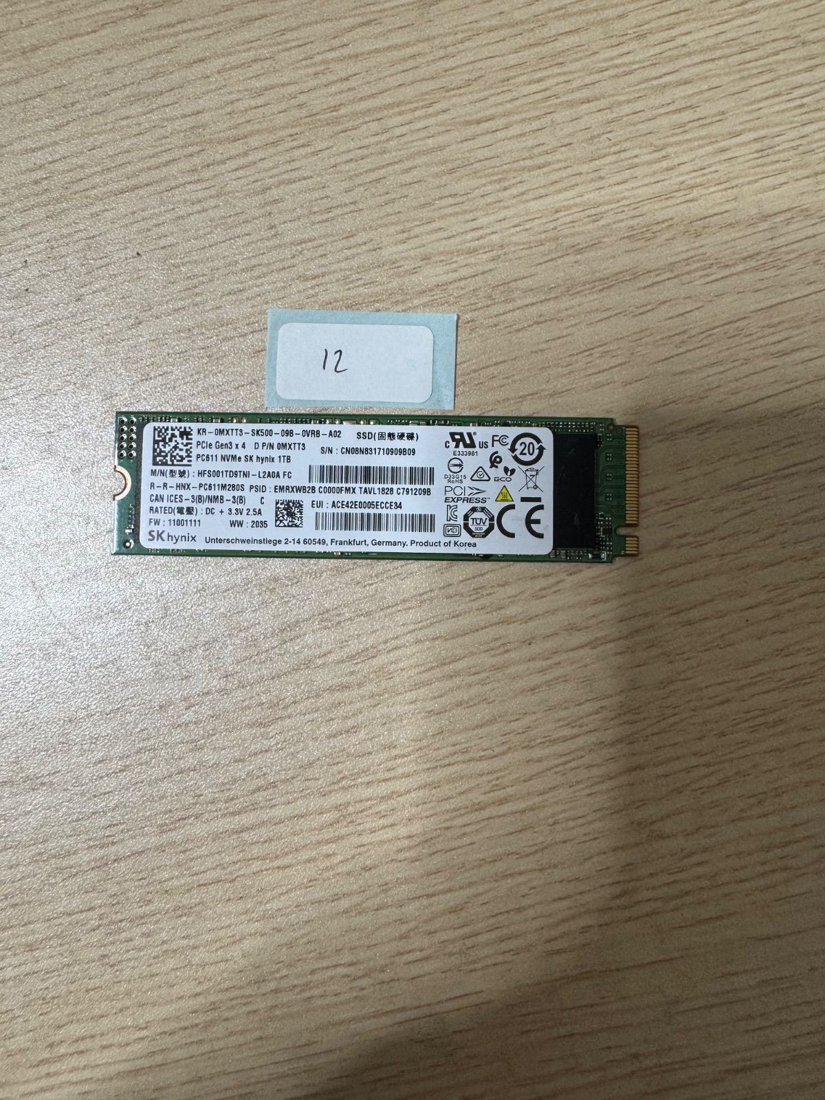 SK hynix 1TB NVMe SSD M.2 (動作確認済) - メルカリ