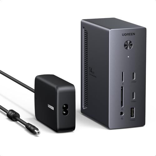 UGREEN Revodok Pro 314 USB-C ドッキングステーション 3画面対応 2つのHDMI & DP搭載 14-in-1【HDMI 4K/60Hz・DP 8K・100W PD充電・10Gbps高速転送・RJ45有線LAN・S d0759657