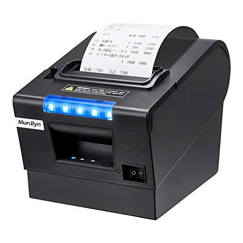 MUNBYN プリンター レシートプリンター 感熱プリンター サーマルプリンター ESC/POS エプソン指令対応 領収書/請求書 300mm/s高速印刷 USB/Serial/LANポート多端子接続 居酒屋 駐車場 ガソリンスタンド 本屋 c8592175