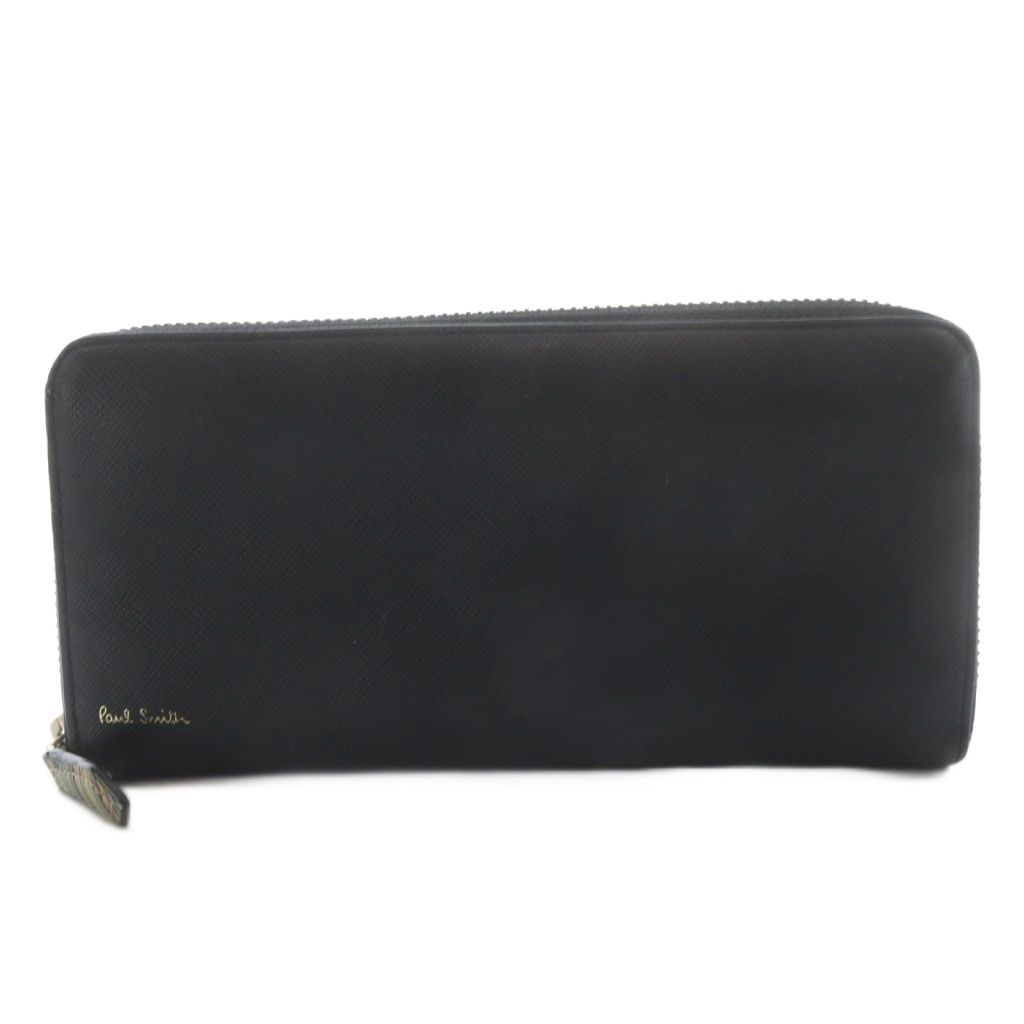 ポールスミス PAUL SMITH 長財布 ラウンドファスナー レザー ブラック /YO13 ■GY18