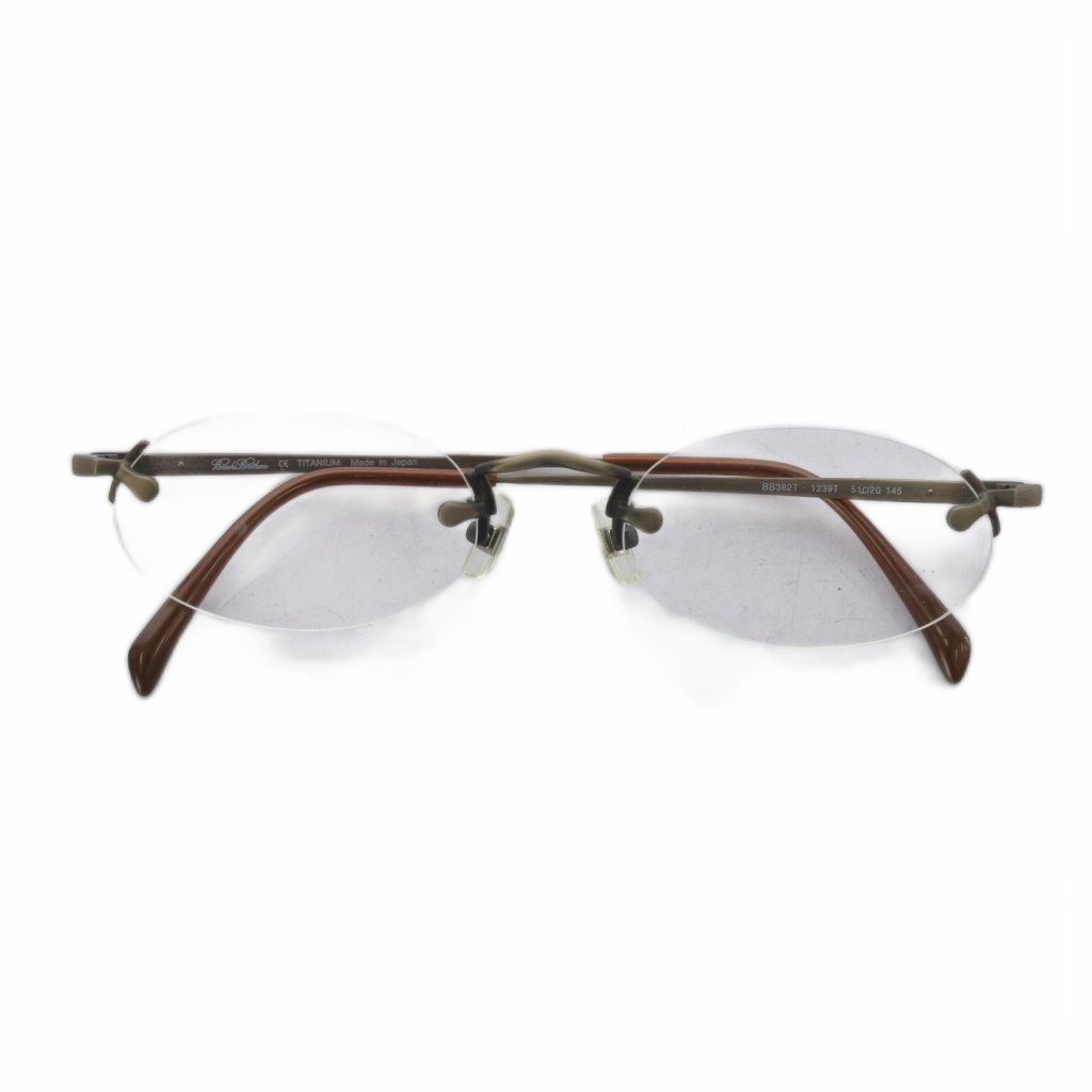 ブルックスブラザーズ BROOKS BROTHERS 眼鏡 メガネ リムレス ロゴ 度あり 51□20-145 シルバー色 BB382T /YO21 ■GY18