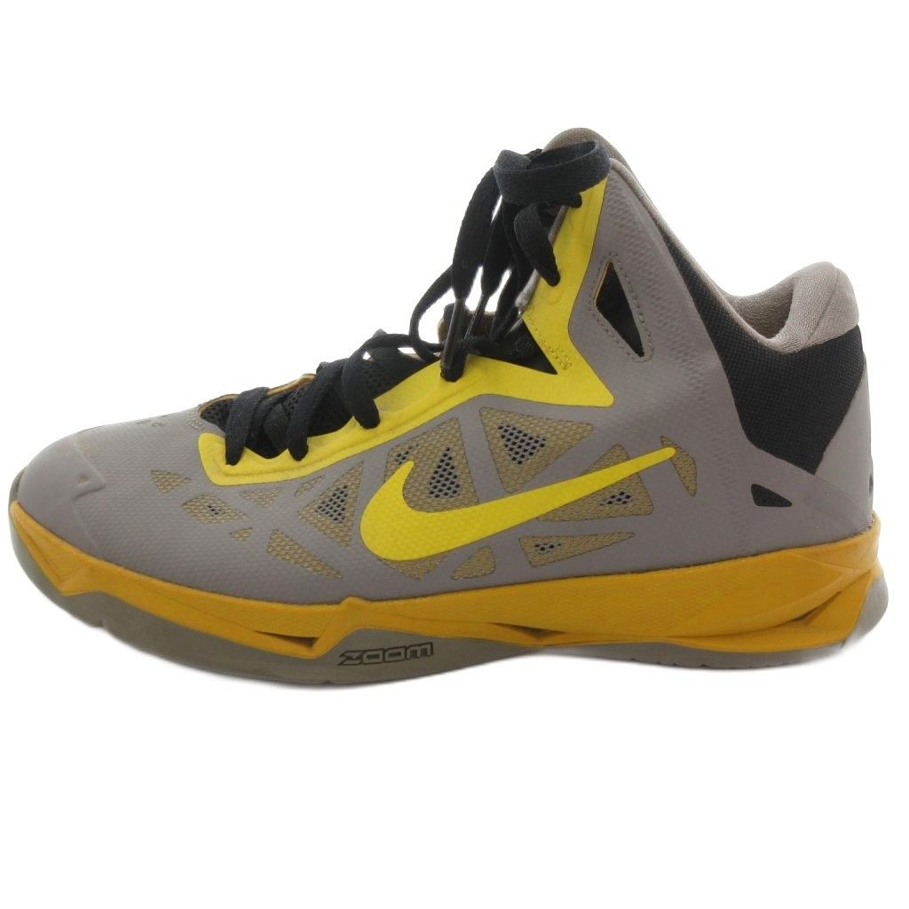 ナイキ NIKE 536841-007 ハイパーケイオス スニーカー シューズ 26cm グレー 黄 イエロー メッシュパネル ミッドカット /YF ■GY99