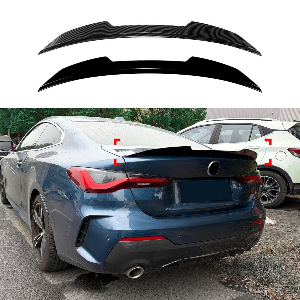 BMW 4シリーズ G22 クーペ (BMW 4 Series G22) 2020+専用 リアスポイラー スポーティデザイン ABS製 カーボン調/ピアノブラック 選べる2色 ドレスアップ効果 走行安定性向上 軽量高強度 簡単取付 高級感 おすすめ 送料無料