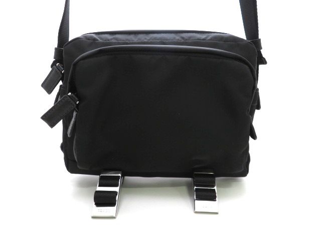 PRADA プラダ 2VH043 ショルダーバッグ ナイロン サフィアーノ ブラック ユニセックス【中古】【473】