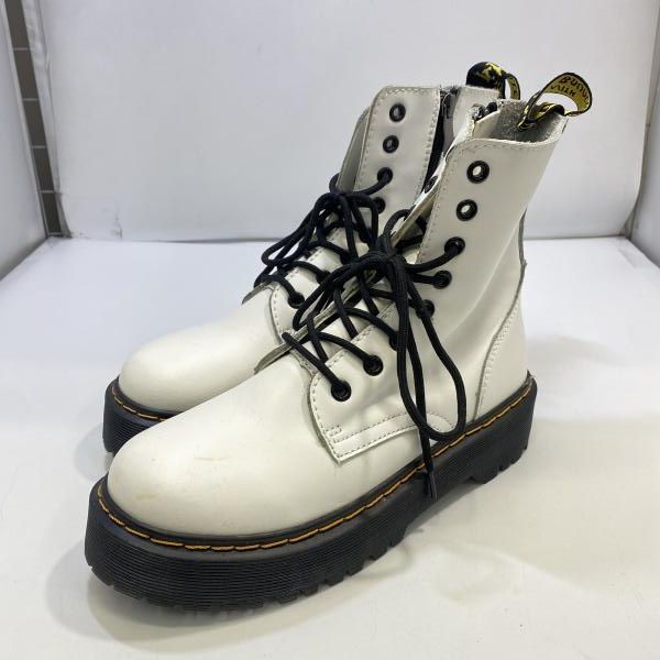 【中古】Dr.Martens ZIP BEX 8 ホール ブーツ ホワイト 26㎝ ドクターマーチン[24]