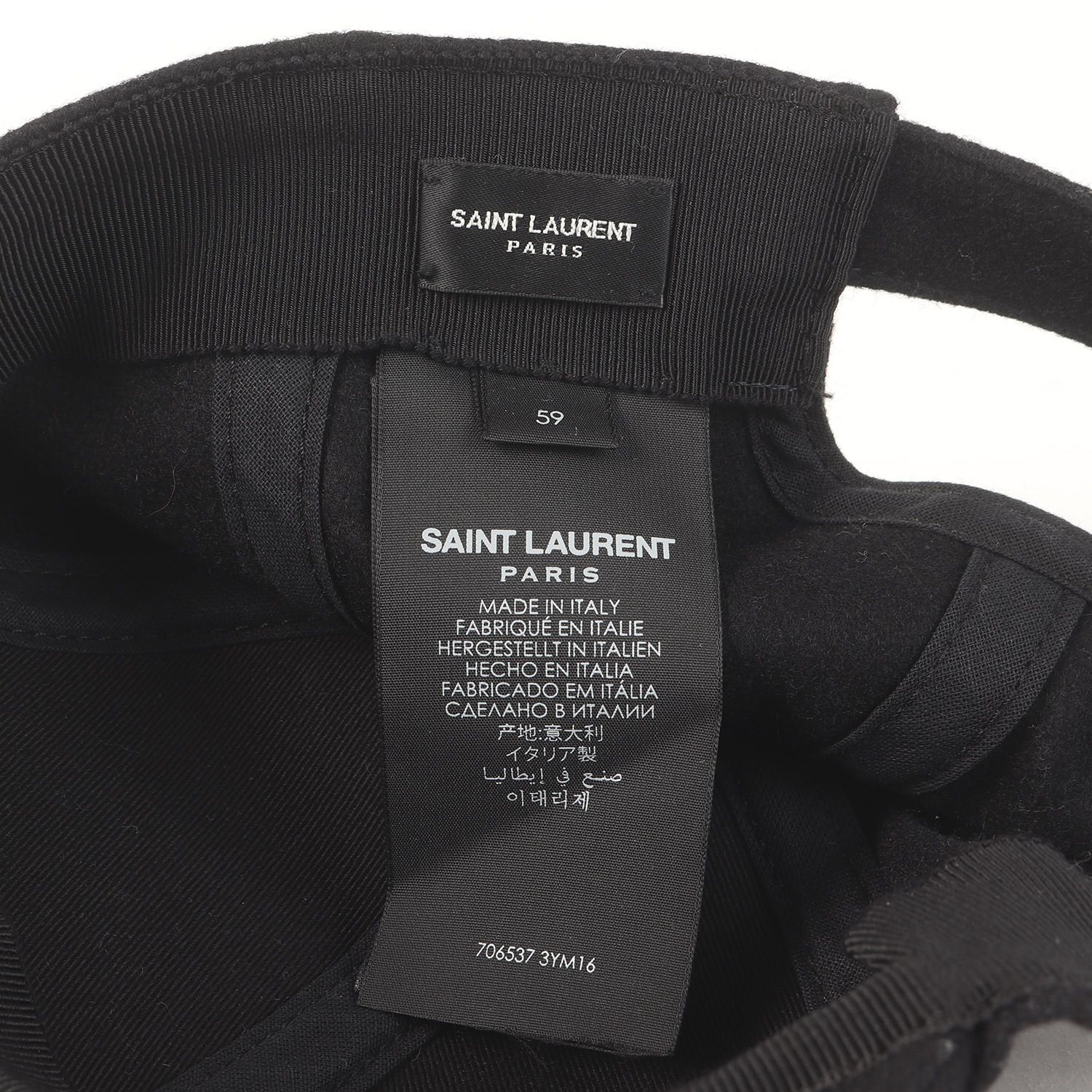 SAINT LAURENT PARIS サンローラン パリ キャップ ブラック 黒 サイズ
