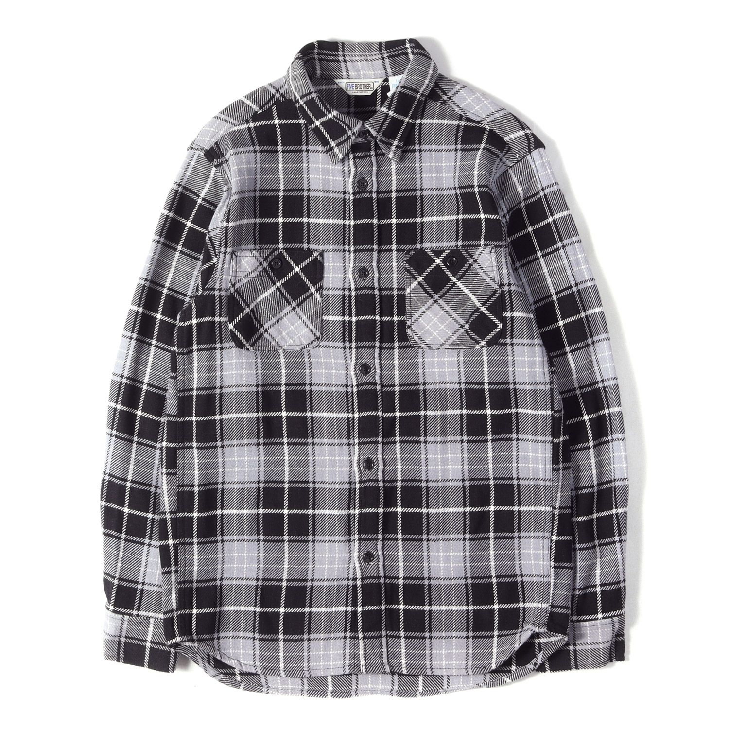 FIVE BROTHER ファイブブラザー シャツ グレー ブラック サイズ:L | 現行モデル | ヘビーチェック フランネルシャツ (Heavy Flannel Shirt) | トップス カジュアルシャツ 長袖【メンズ】【中古】 10,465円