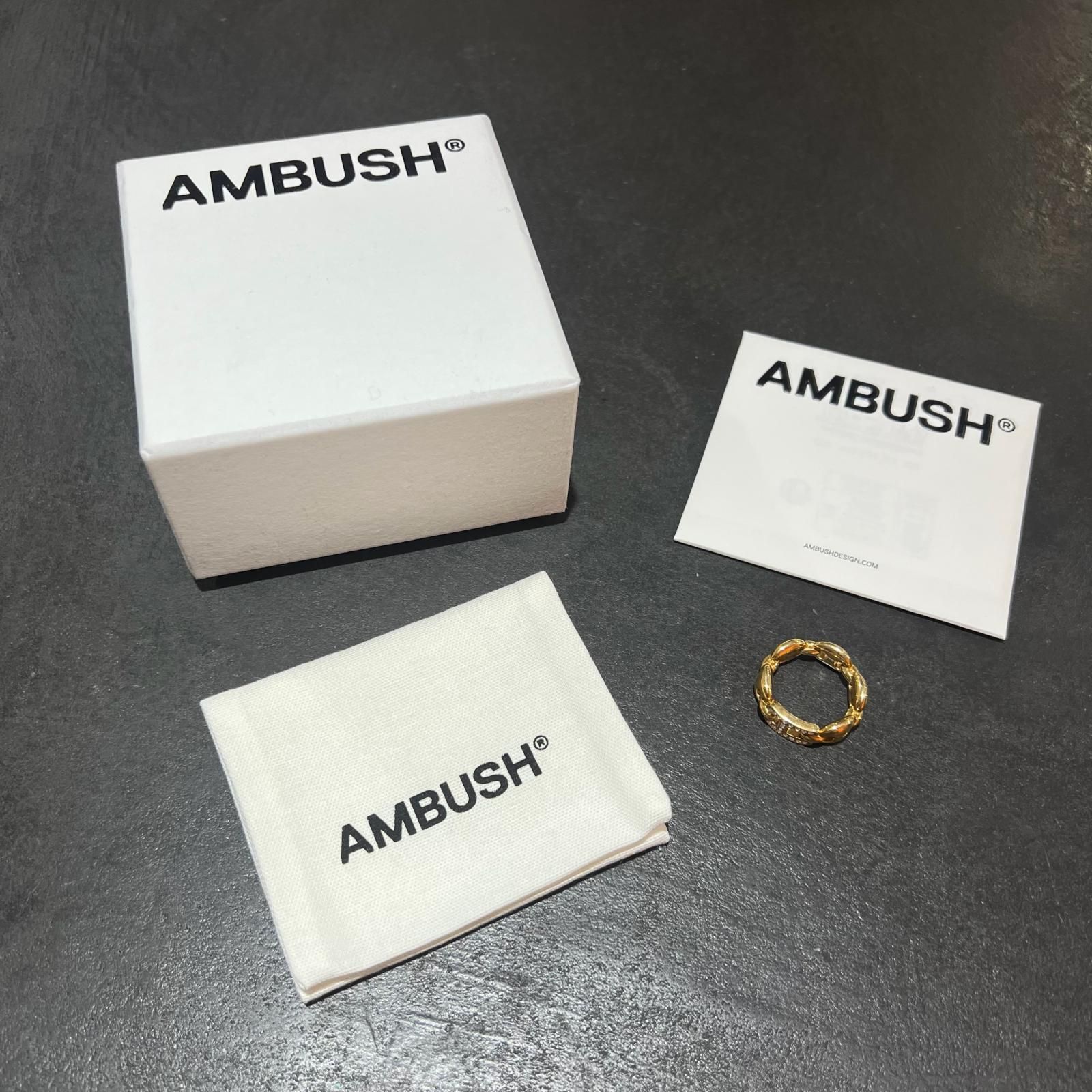 参考上代39600円 AMBUSH PAVE ARMOR A LINK RING リング・指輪 アンブッシュ 12115728 ゴールド M （8583M）