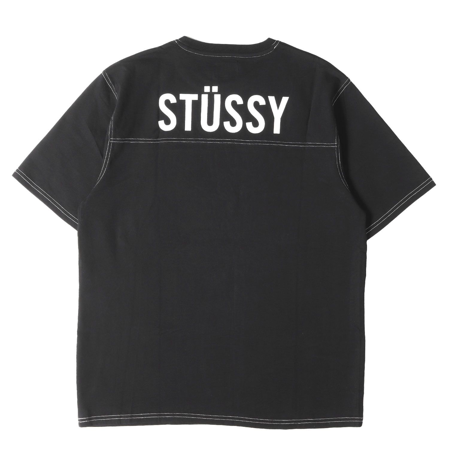STUSSY ステューシー Tシャツ ブラック 黒 サイズ:XL | ブランドロゴ フットボール Tシャツ | トップス カットソー 半袖【メンズ】【中古】