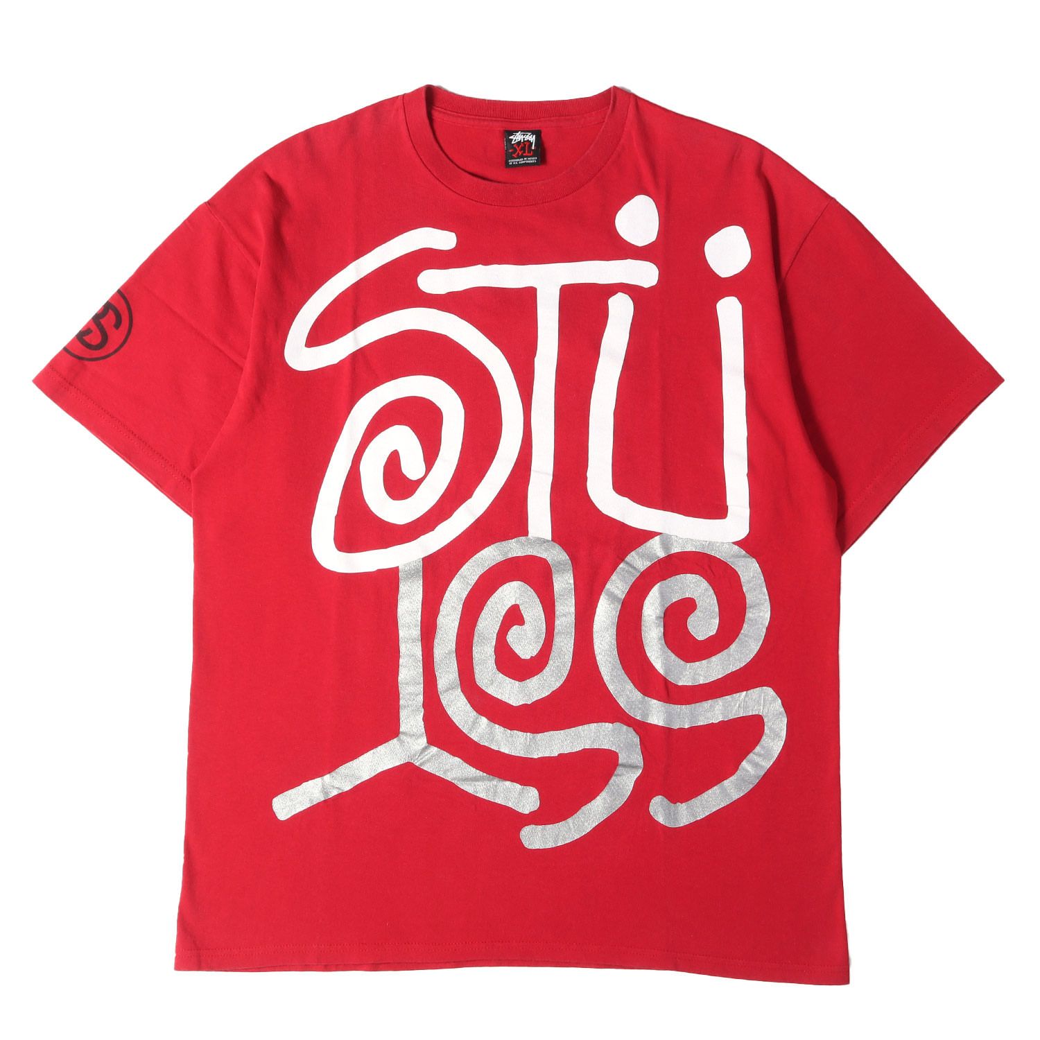 STUSSY ステューシー Tシャツ レッド サイズ:XL | ビッグロゴ クルーネック Tシャツ | トップス カットソー 半袖【メンズ】【中古】