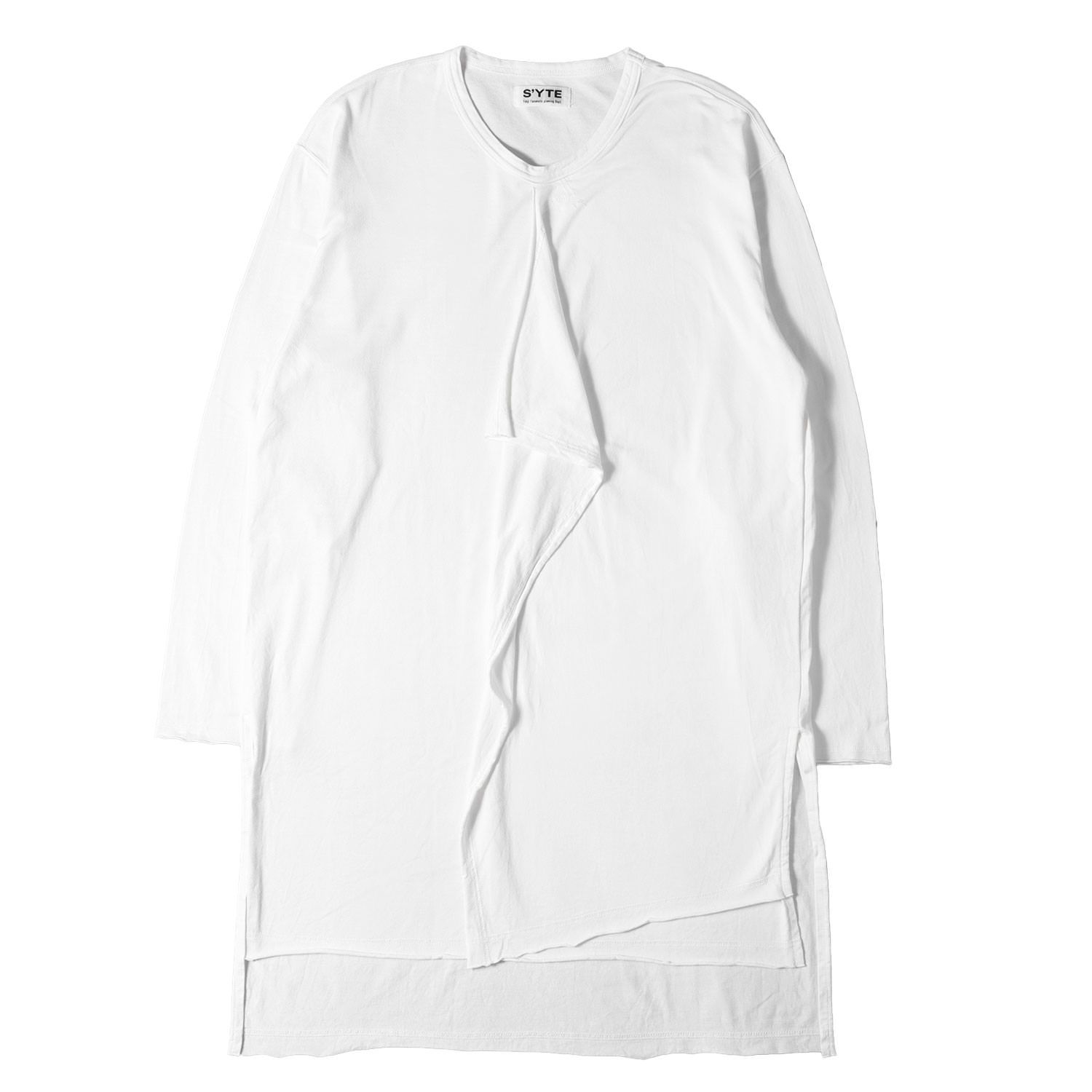 SYTE サイト カットソー ホワイト 白 サイズ:3 | 22SS 変型 カットソー (30/1 Cotton Jersey Stitch Side Slit Long Sleeve T-shirt) | トップス Tシャツ 日本製【メンズ】【中古】