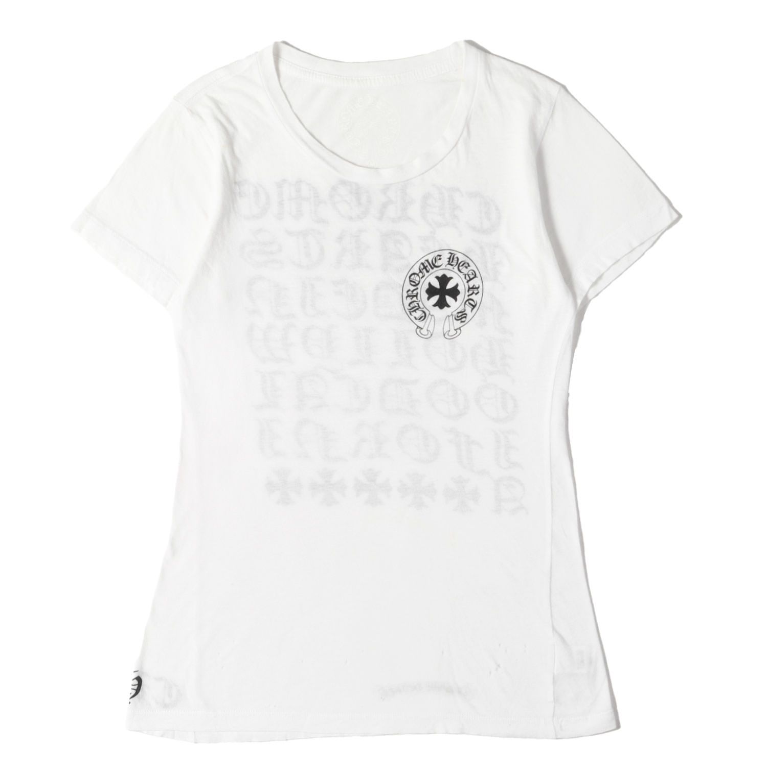 CHROME HEARTS クロムハーツ Tシャツ ホワイト 白 サイズ:M | ホースシュー & ブランドロゴ Tシャツ | トップス カットソー 半袖【メンズ】【中古】