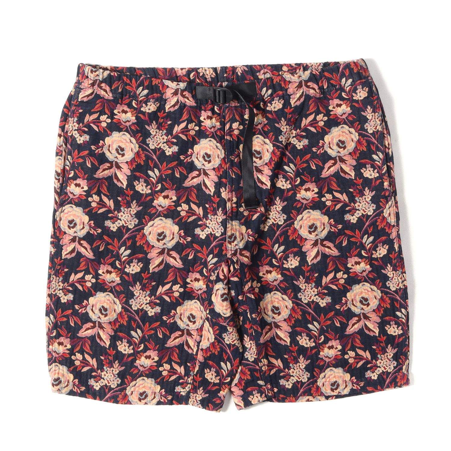 Supreme シュプリーム パンツ ネイビー 紺 サイズ:XL | ジャガード フラワー柄 ベルト付き イージーショーツ (Jacquard Flowers Belted Short) | ボトムス ショートパンツ【メンズ】【中古】