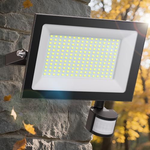 CLY センサーライト LED 100W 人感明暗センサー コンセント式 人感センサーライト 超高輝度 12000LM 投光器 昼光色 6500K 屋外/屋内兼用 IP66 防犯ライト 省エネ フットライト 稼働モードと点灯時間調整可能 自動 13885cf2