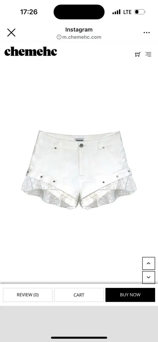 チェメシ レイースショーツ 白 8,510円