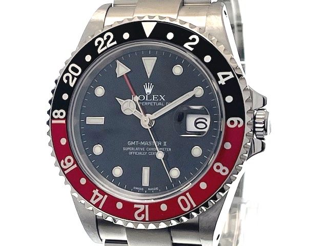 ROLEX ロレックス GMTマスターⅡ 16710 腕時計 ステンレススチール ブラック文字盤 自動巻き メンズ【中古】【472】