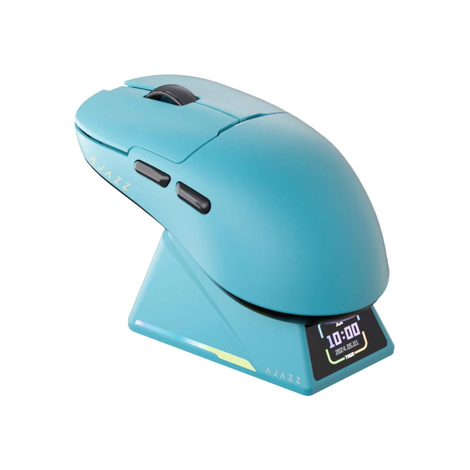 AJAZZ AJ159APEX ゲーミングマウス トライモード 2.4Ghz/ BT/有線 編集可能OLEDディスプレイマグネット充電スタンド PAW3950センサー 8000Hzポーリングレート 42000DPI RGBライト 0.125ms超低遅 ...