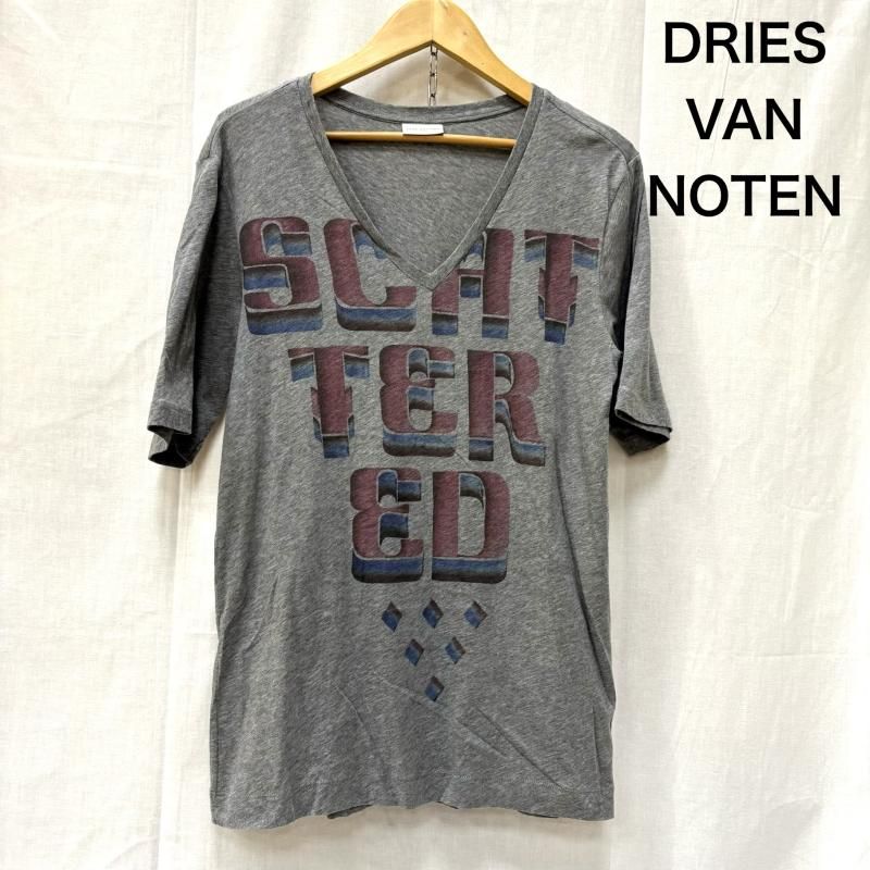 ドリスヴァンノッテン VネックTシャツ gray scatteredプリント S メンズ S ISItems【USED】【古着】【中古】50158740