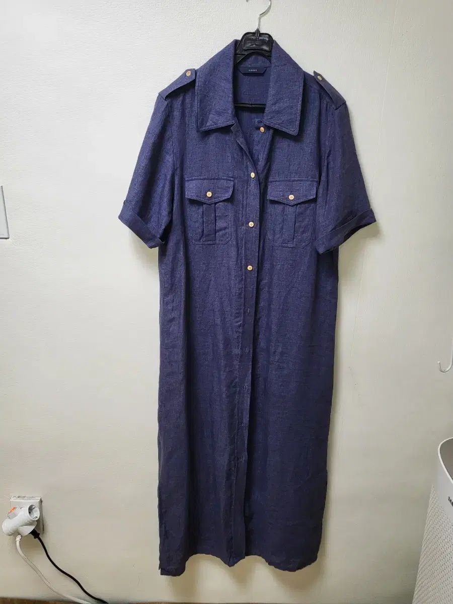 シファ リネン シャツ ロング ワンピース 55-66