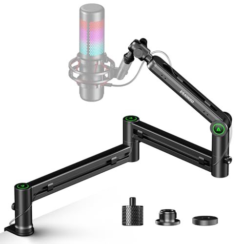 Aokeo AK-58i デスクロープロファイル調節可能なマイクブームアームスタンド、Blue Yeti、Snowball iCE、HyperX QuadCast、SoloCast、Elgato Waveなどに最適 国内発送