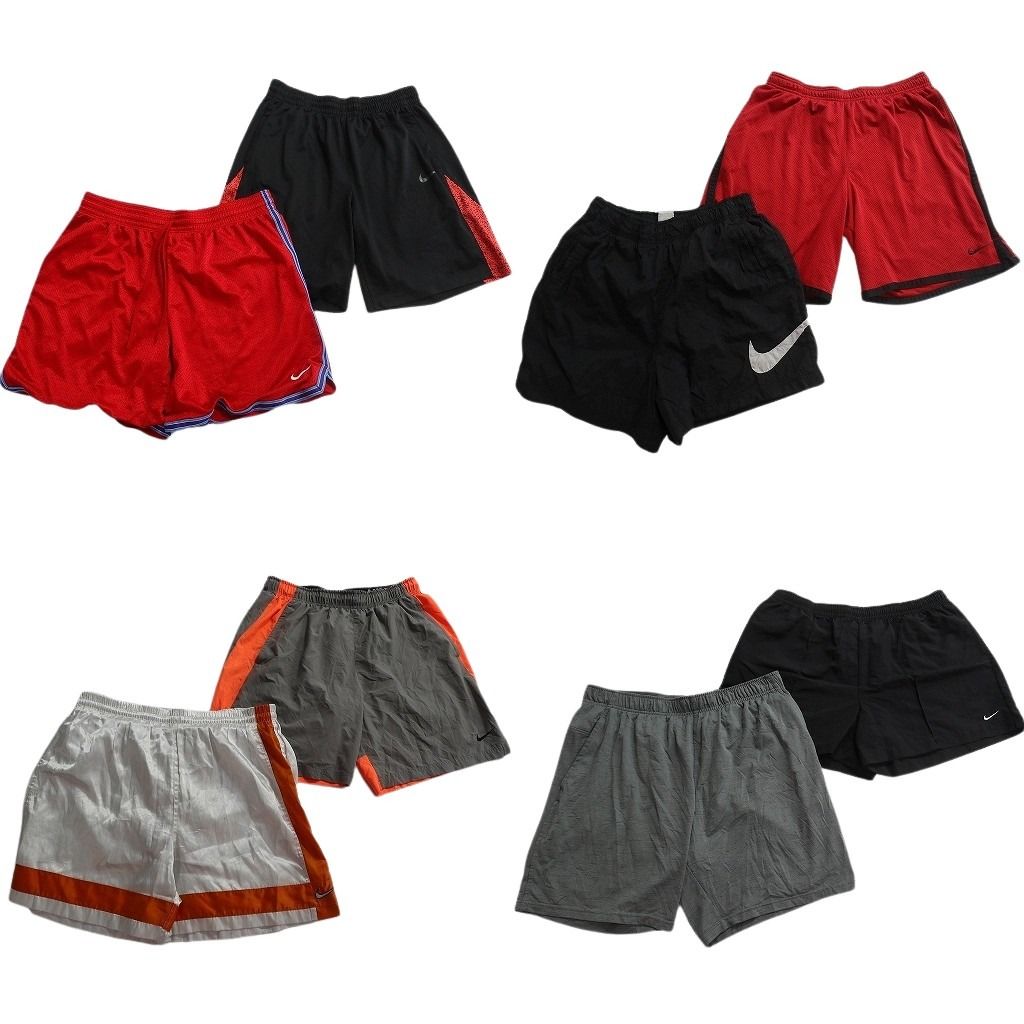 古着卸 まとめ売り ナイキ ショートパンツMIX 8枚セット ( メンズ XL ) ライン スウォッシュロゴ ブラック 中古 古着 NE6122