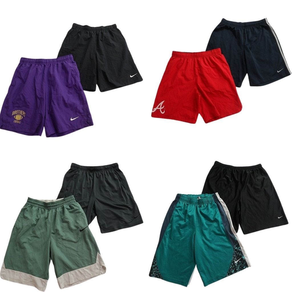 古着卸 まとめ売り ナイキ ショートパンツMIX 8枚セット ( メンズ L ) スウォッシュロゴ ライン カレッジ風 中古 古着 NE6124