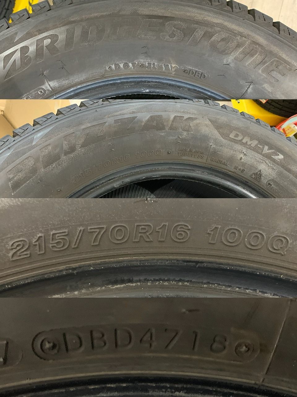 2210077】スタッドレス BRIDGESTONE BLIZZAK DM-V2 215/70R16 2018年