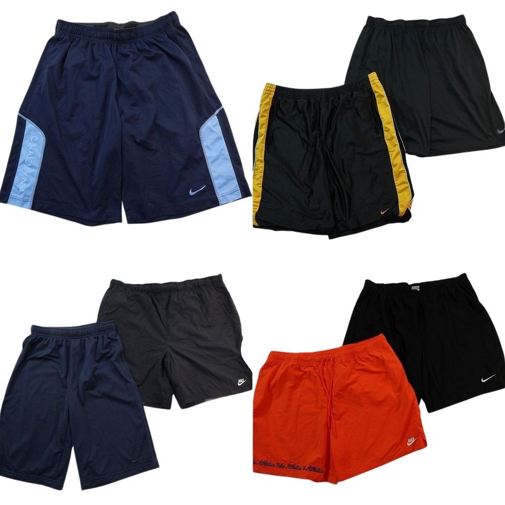 古着卸 まとめ売り ナイキ ショートパンツMIX 7枚セット ( メンズ XL ) スウォッシュロゴ ブラック ライン 中古 古着 NE6143