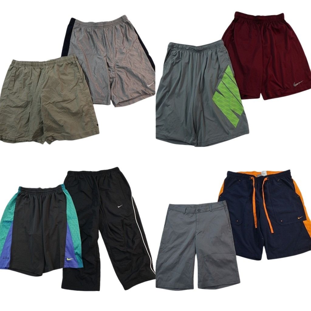 古着卸 まとめ売り ナイキ ショートパンツMIX 8枚セット ( メンズ L/XL ) バスパン ライン パイピング 中古 古着 NE6145