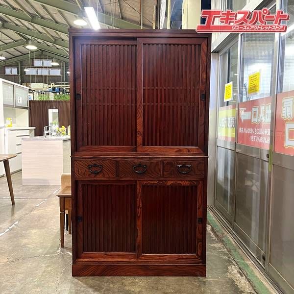 岩谷堂箪笥 No.96 雪国 茶棚 格子戸 水屋箪笥 食器棚 68万円 美品 戸塚店