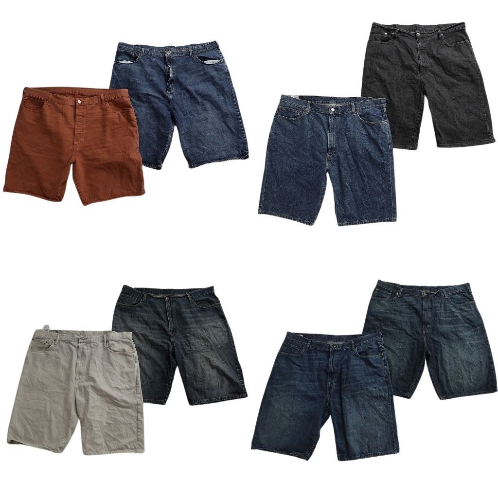 古着卸 まとめ売り リーバイス 品番MIX デニム ショートパンツ 8枚セット ( メンズ 42/44/46 ) 501 505 569 ストレート 中古 古着 NE6228