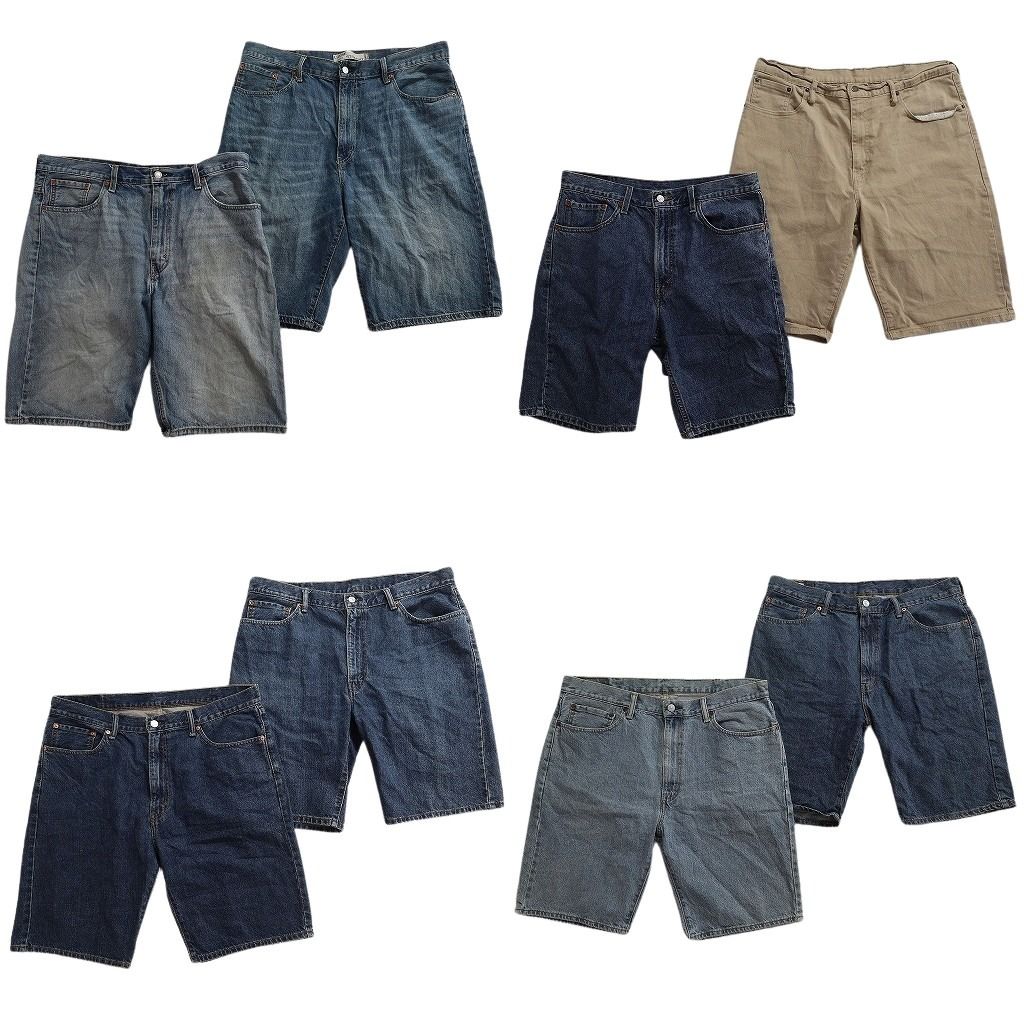 古着卸 まとめ売り リーバイス 品番MIX デニム ショートパンツ 8枚セット ( メンズ 36/38 ) 505 569 ストレート アメカジ 中古 古着 NE6234