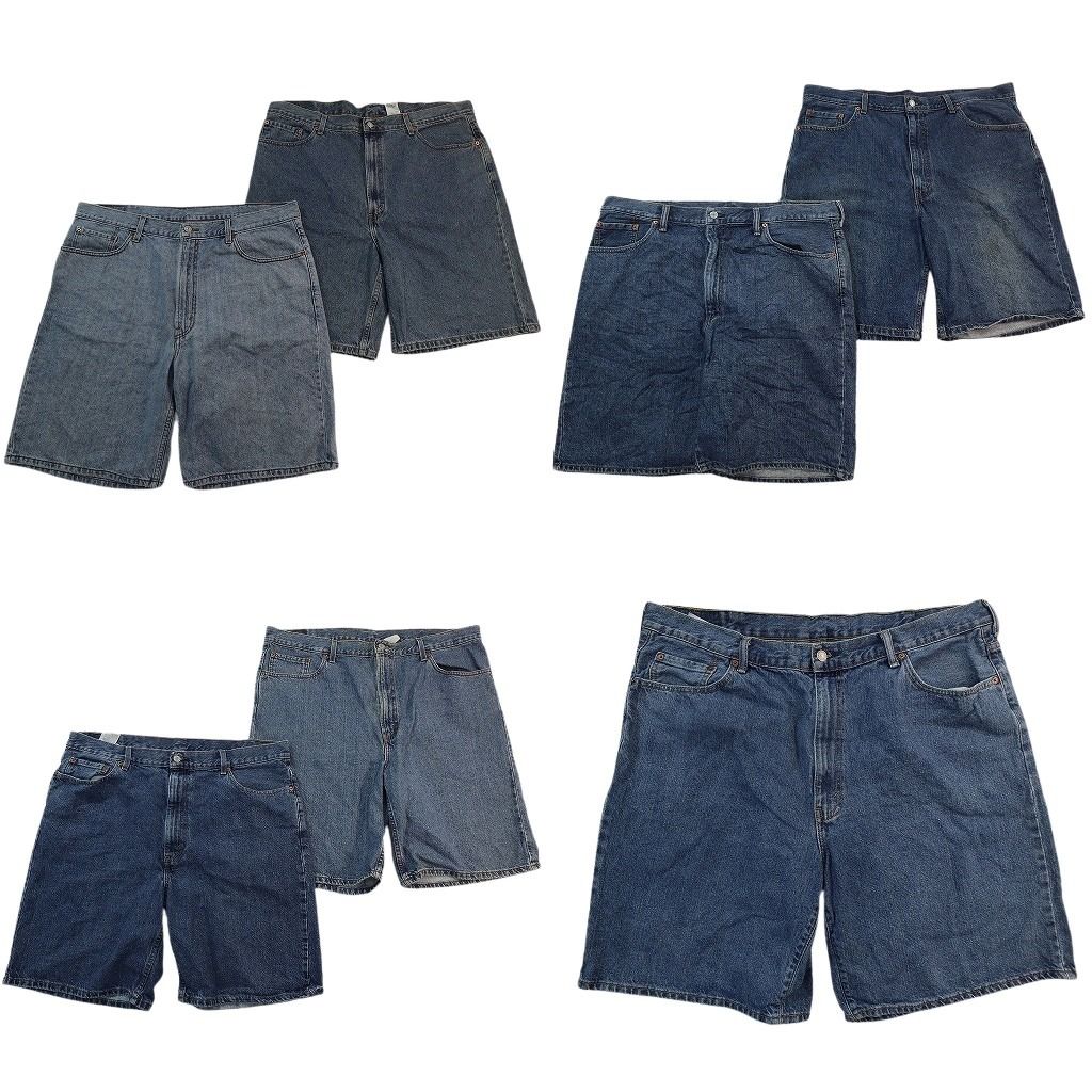 古着卸 まとめ売り リーバイス 550 デニム ショートパンツ 7枚セット ( メンズ 42/44 ) アメカジ インディゴブルー 中古 古着 NE6250