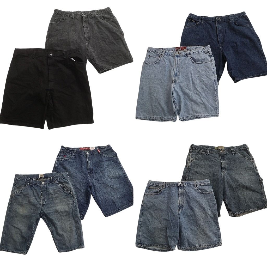 古着卸 まとめ ブランドMIX デニムショートパンツ 8枚セット ( メンズ 40/42 ) ラングラー リーバイス カルバンクライン 中古 古着 NE6269