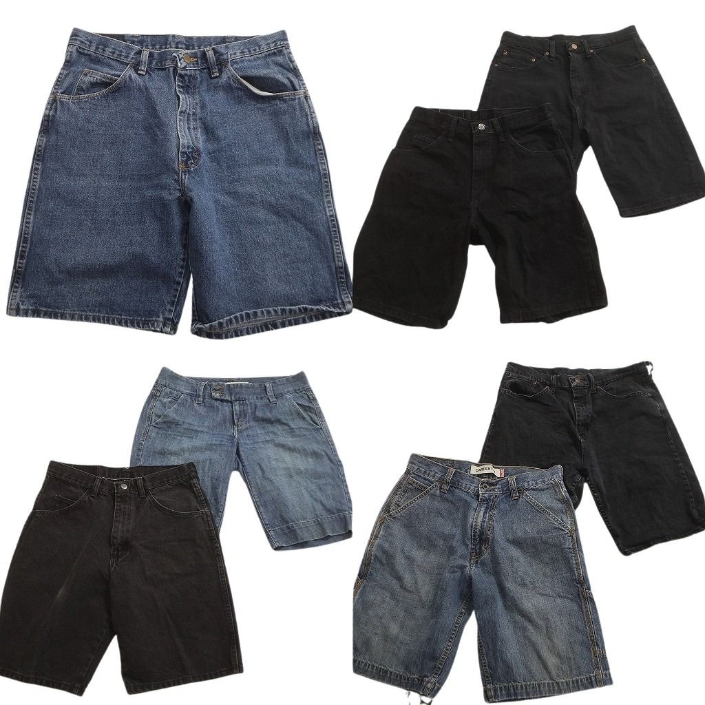 古着卸 まとめ ブランドMIX デニムショートパンツ 7枚セット ( メンズ 30/32 ) ラングラー リーバイス カルバンクライン 中古 古着 NE6276