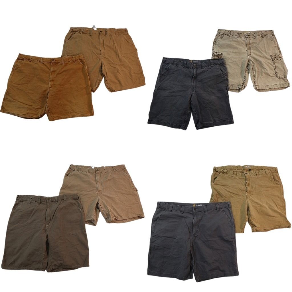 古着卸 まとめ売り カーハート ダック地ショートパンツ 8枚セット ( メンズ 44/46/50 ) カーゴ ペインター ワーク 中古 古着 NE6294