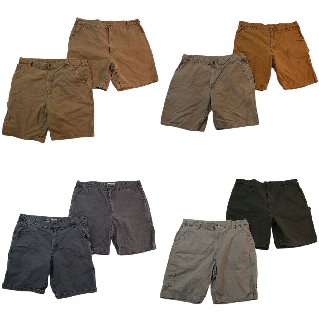 古着卸 まとめ売り カーハート ダック地ショートパンツ 8枚セット ( メンズ 42 ) ペインター ワーク 中古 古着 NE6296