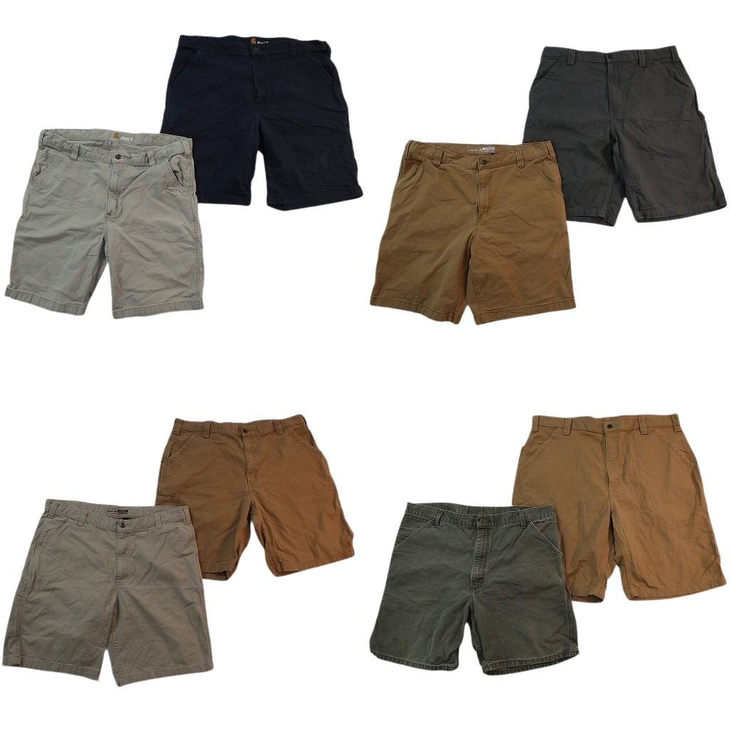 古着卸 まとめ売り カーハート ダック地ショートパンツ 8枚セット ( メンズ 38/40 ) ペインター ワーク 中古 古着 NE6298