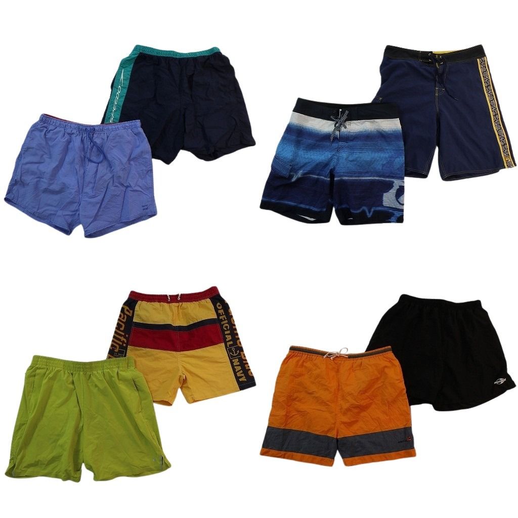 古着卸 まとめ売り スイムショートパンツMIX 8枚セット ( メンズ XL/2XL/34 ) 総柄 サイドライン 中古 古着 NE6300