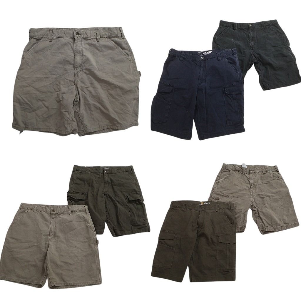 古着卸 まとめ売り カーハート ダック地ショートパンツ 7枚セット ( メンズ 36/38 ) カーゴ ペインター ワーク 中古 古着 NE6306