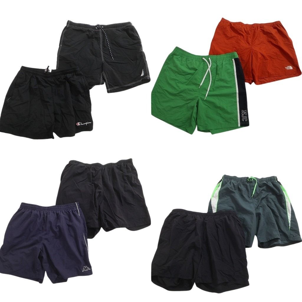 古着卸 まとめ売り ブランドMIX スイムショートパンツ 8枚セット ( メンズ 2XL ) ノースフェイス チャンピオン ナイキ 中古 古着 NE6310