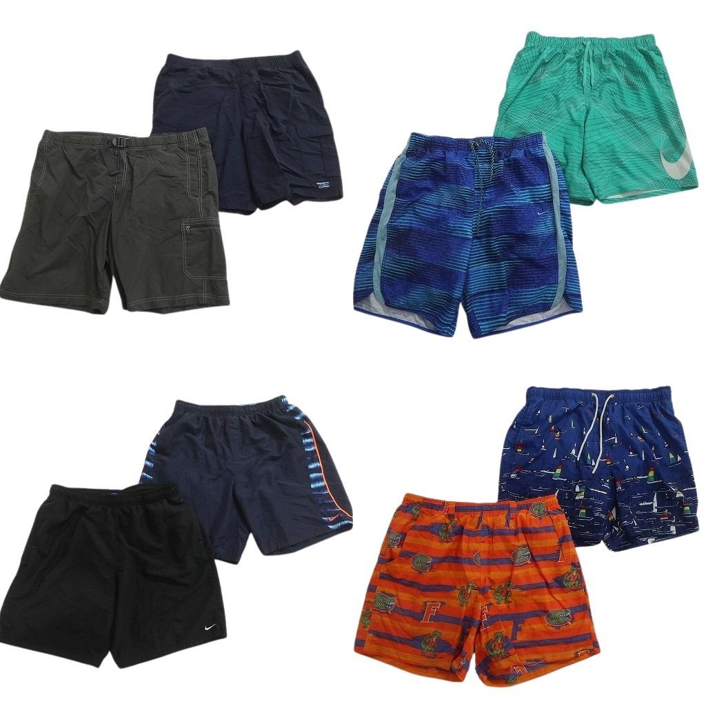 古着卸 まとめ売り ブランドMIX スイムショートパンツ 8枚セット ( メンズ XL ) ナイキ L.L.BEAN コロンビア 中古 古着 NE6315