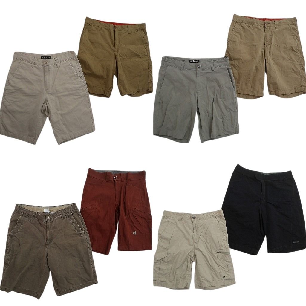 古着卸 まとめ売り アウトドアブランドMIX ショートパンツ 8枚セット ( メンズ 32 ) エディーバウアー ノースフェイス 中古 古着 NE6352