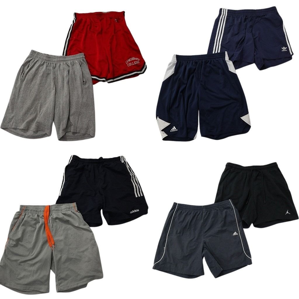古着卸 まとめ売り スポーツブランドMIX ショートパンツ 8枚セット ( メンズ L ) アディダス リーボック ジョーダン 中古 古着 NE6363
