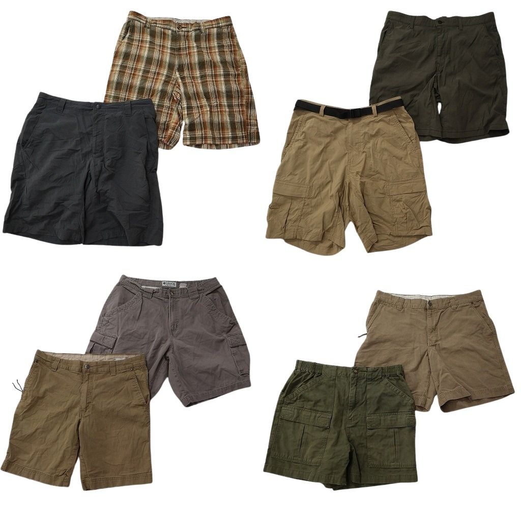 古着卸 まとめ売り アウトドアブランドMIX ショートパンツ 8枚セット ( メンズ 34 ) コロンビア ノースフェイス カベラス 中古 古着 NE6377