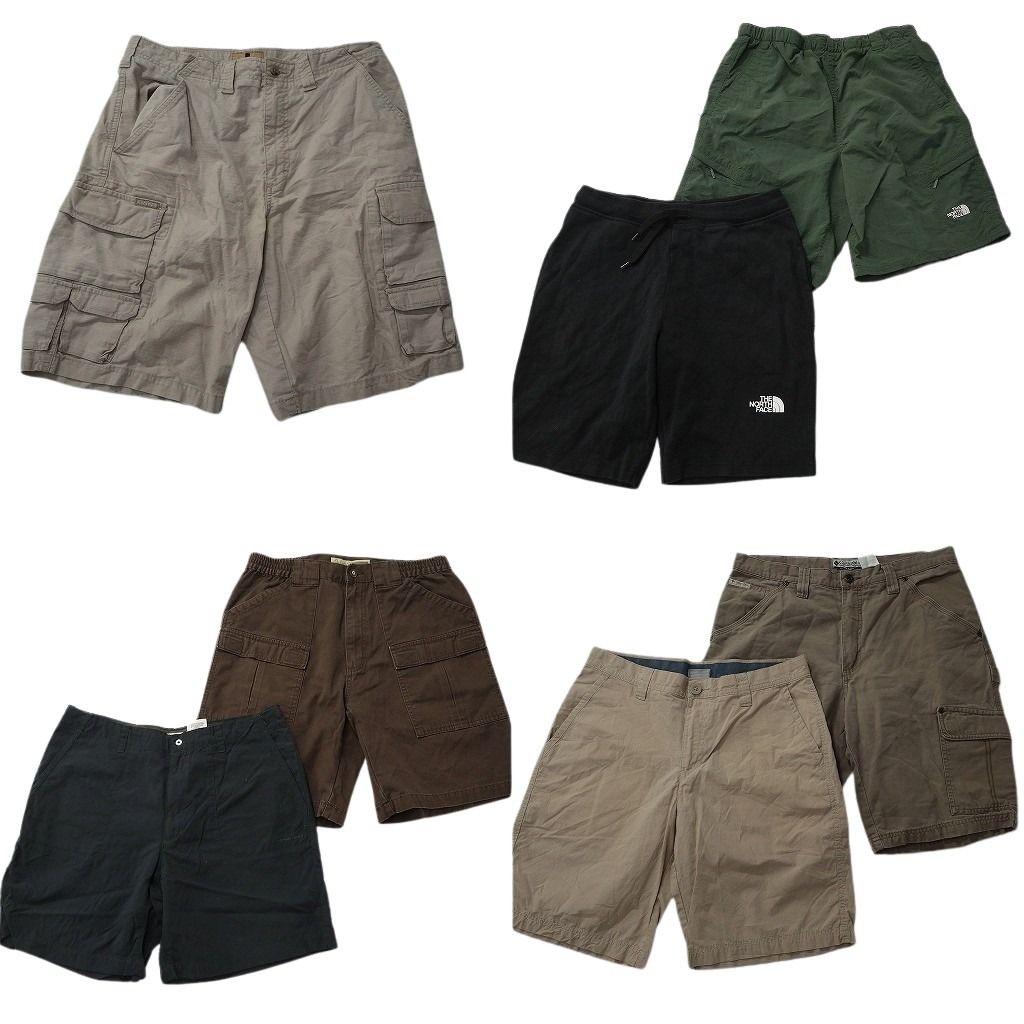 古着卸 まとめ アウトドアブランドMIX ショートパンツ 7枚セット ( メンズ S/32 ) コロンビア ノースフェイス カベラス 中古 古着 NE6379