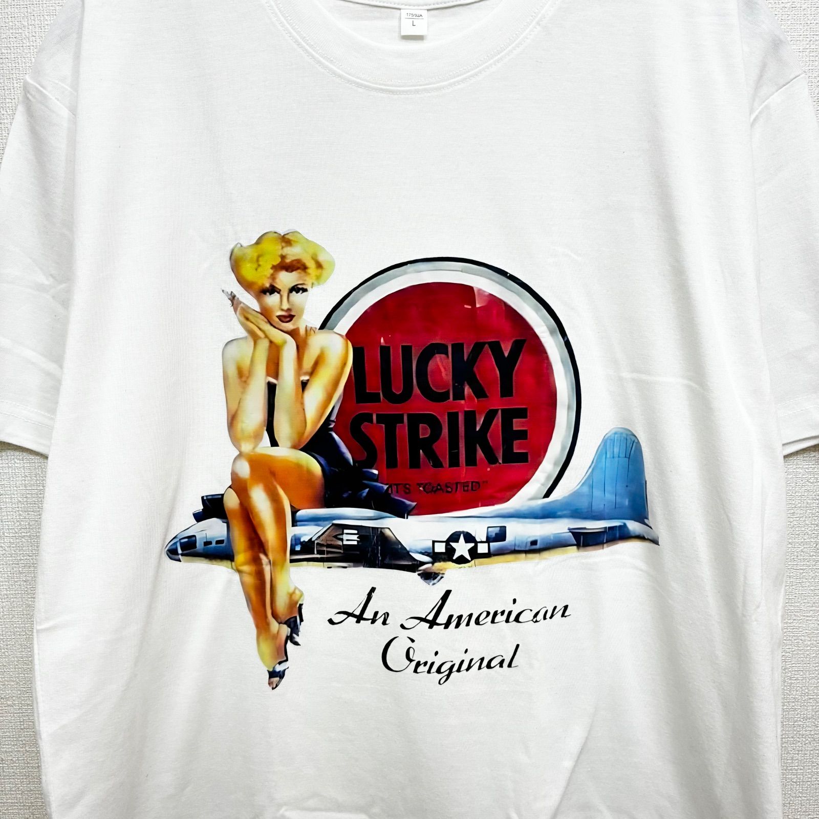 90s lucky strike lady Tシャツ 新品 タバコ ラッキーストライク LUCKY STRIKE ピンナップガール T