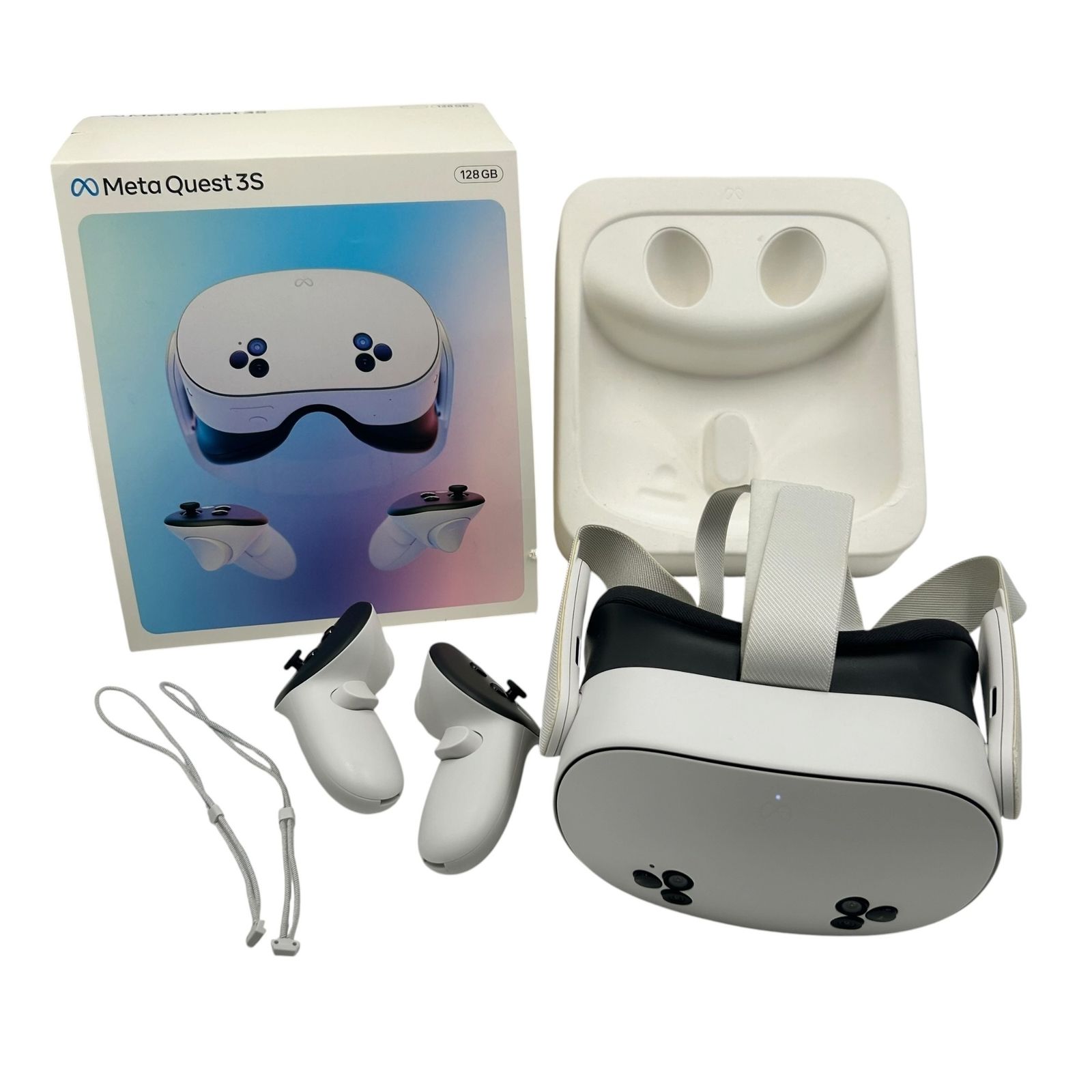 ■Meta Quest 3S 128GB VRヘッドセット コントローラー付 動作確認済 本体内側やや汚れ 外箱上側欠品2512112,2512112