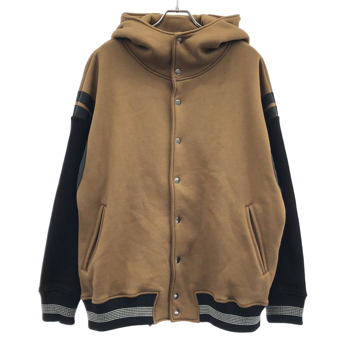 CAMBIO カンビオ Back Brushed Sweat Hooded Studium Jacket スタジャン ブラウン M