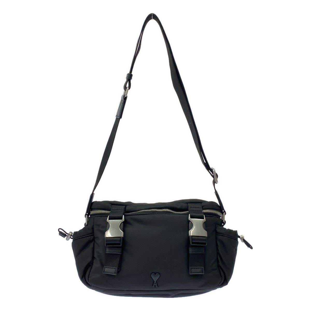 ami alexandre mattiussi アミ アレクサンドル マテュッシ AMI DE COEUR MESSENGER BAG ナイロンショルダーバッグ ULL183.AW0021 ブラック